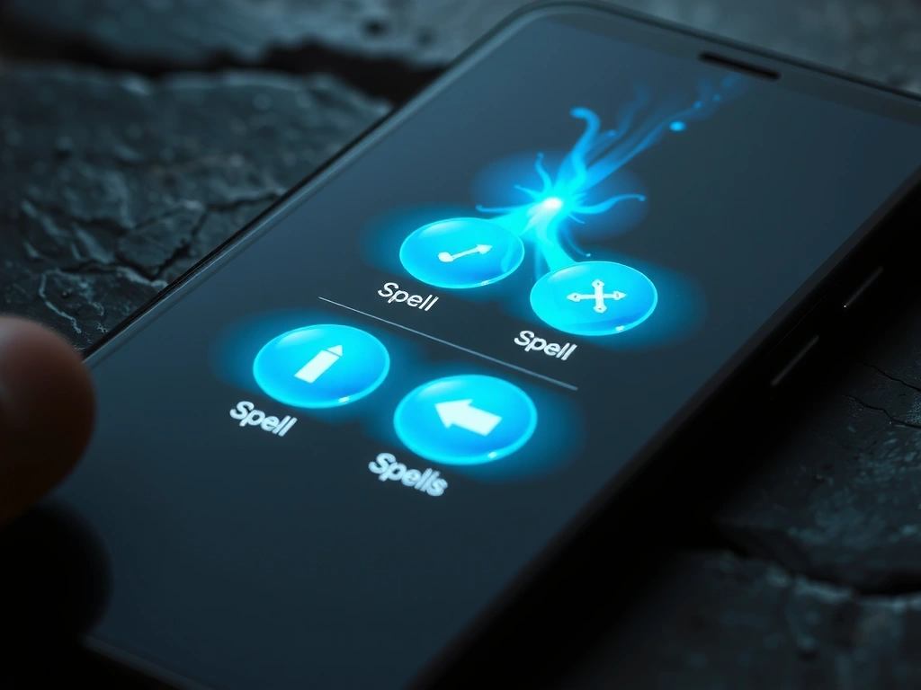 Spell menu with liquid motion