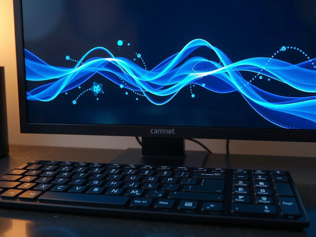 Abstract particle simulation on a developer screen